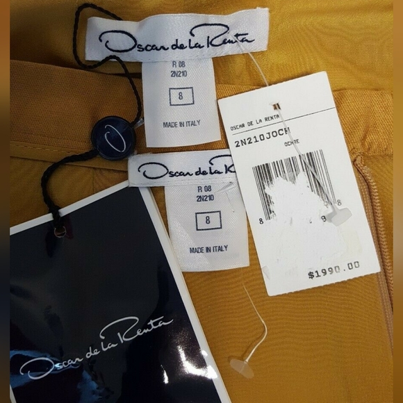 $1,990 OSCAR DE LA RENTA AVANT GARDE GOLD SILK LINED RUNW SKIRT US 8 - Picture 9 of 11